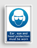 free printable ear , eye and head protection must be worn  sign 