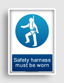 free printable safety harness must be worn  sign 