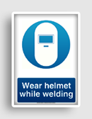 free printable wear helmet while welding  sign 