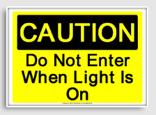 free printable do not enter when light is on osha  sign 