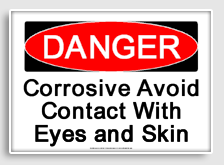 free printable corrosive avoid contact with eyes and skin osha  sign 