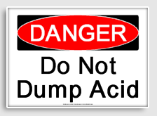 free printable do not dump acid osha  sign 
