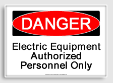 free printable electric equipment authorized personnel only osha  sign 