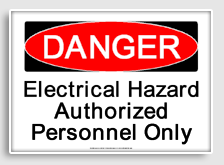 free printable electrical hazard authorized personnel only osha  sign 