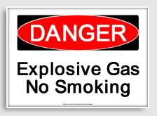 free printable explosive gas no smoking osha  sign 