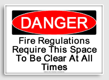 free printable fire regulations require this space to be clear at all times osha  sign 