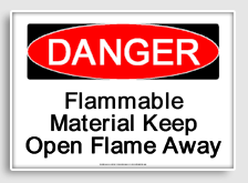 free printable flammable material keep open flame away osha  sign 