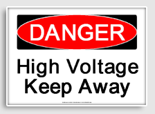 free printable high voltage keep away osha  sign 