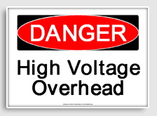 free printable high voltage overhead osha  sign 