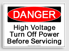 free printable high voltage turn off power before servicing osha  sign 