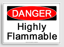 free printable highly flammable osha  sign 