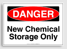 free printable new chemical storage only osha  sign 