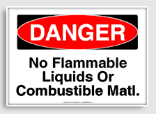 free printable no flammable liquids or combustible matl osha  sign 