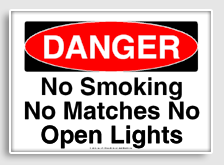 free printable no smoking no matches no open lights osha  sign 