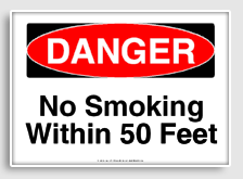 free printable no smoking within 50 feet osha  sign 