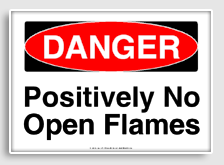 free printable positively no open flames osha  sign 