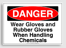 free printable wear gloves and rubber gloves when handling chemicals osha  sign 