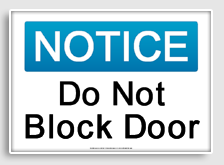 free printable do not block door osha  sign 