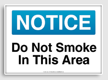 free printable do not smoke in this area osha  sign 