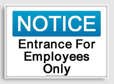 free printable entrance for employees only osha  sign 