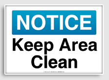 free printable keep area clean osha  sign 