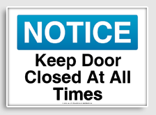 free printable keep door closed at all times osha  sign 