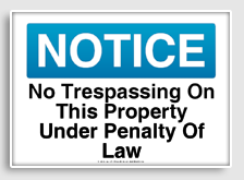 free printable no trespassing on this property under penalty of law osha  sign 