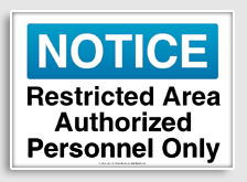 free printable restricted area authorized personnel only osha  sign 