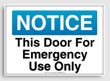 free printable this door for emergency use only osha  sign 