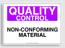 free printable non-conforming material osha  sign 