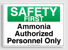 free printable ammonia authorized personnel only osha  sign 