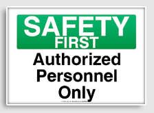 free printable authorized personnel only osha  sign 