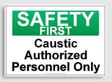 free printable caustic authorized personnel only osha  sign 