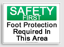 free printable foot protection required in this area osha  sign 