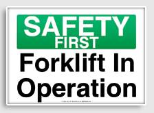 free printable forklift in operation osha  sign 