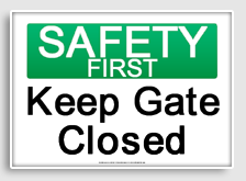 free printable keep gate closed osha  sign 