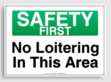 free printable no loitering in this area osha  sign 