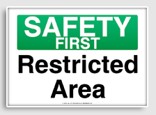 free printable restricted area osha  sign 