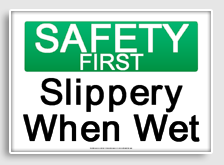 free printable slippery when wet osha  sign 