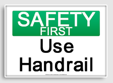 free printable use handrail osha  sign 