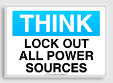 free printable lock out all power sources osha  sign 
