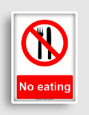 free printable no eating  sign 