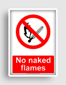 free printable no naked flames  sign 