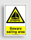 free printable beware sailing area  sign 