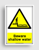 free printable beware shallow water  sign 