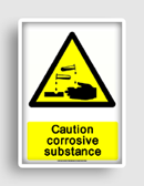 free printable caution corrosive substance  sign 