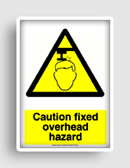 free printable caution fixed overhead hazard  sign 
