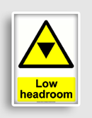 free printable low headroom  sign 