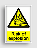 free printable risk of explosion  sign 